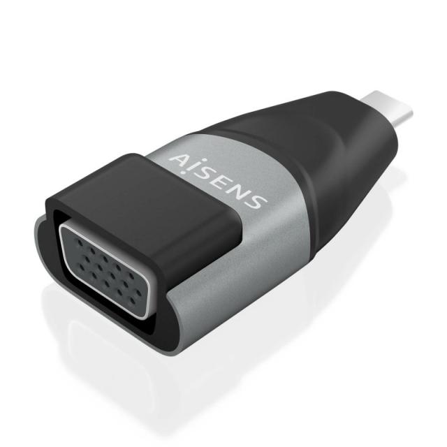 AISENS - Adaptador Conversor Aluminio USB-C a VGA, USB-C/M-HDB15/H, Gris