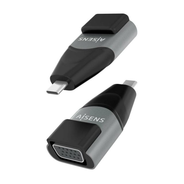 AISENS - Adaptador Conversor Aluminio USB-C a VGA, USB-C/M-HDB15/H, Gris