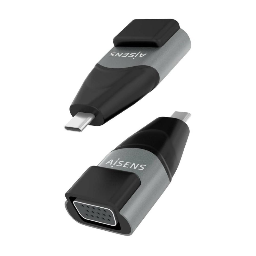 AISENS - Adaptador Conversor Aluminio USB-C a VGA, USB-C/M-HDB15/H, Gris
