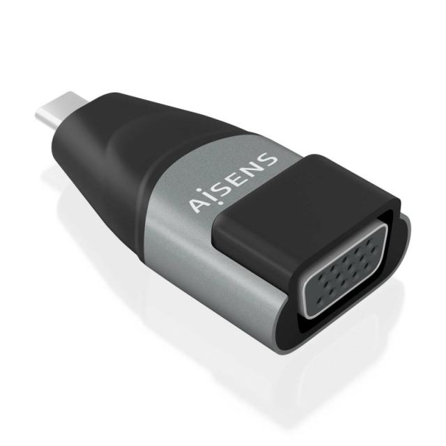 AISENS - Adaptador Conversor Aluminio USB-C a VGA, USB-C/M-HDB15/H, Gris