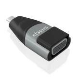 AISENS - Adaptador Conversor Aluminio USB-C a VGA, USB-C/M-HDB15/H, Gris