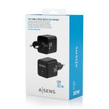 AISENS - Cargador Gan 30W, 1xUSB-C PD3.0 QD4.0, Negro - ASCH-30W1P036-BK