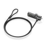 AISENS - Cable de seguridad con cerradura de combinación para Ordenador, Monitor, Portátil 1.5m - ASLK-D40N03-BK