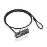 AISENS - Cable de seguridad con cerradura de combinación para Ordenador, Monitor, Portátil 1.5m - ASLK-D40N03-BK