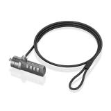 AISENS - Cable de seguridad con cerradura de combinación para Ordenador, Monitor, Portátil 1.5m - ASLK-D40N03-BK