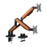 AISENS - Soporte de Mesa RGB Gaming contrapeso giratorio e inclinable para Monitor/TV 9Kg (3 Pivotes, 2 Brazos) de - DT32TSR-251
