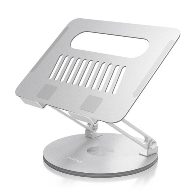 AISENS - Soporte de Sobremesa XL Giratorio Ajustable para Portátil / Tablet 10-17, Plata