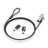 AISENS - Cable de Seguridad tipo NANO con cerradura de llave para ordenador, monitor, portátil 1.5m