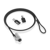 AISENS - Cable de Seguridad tipo NANO con cerradura de llave para ordenador, monitor, portátil 1.5m