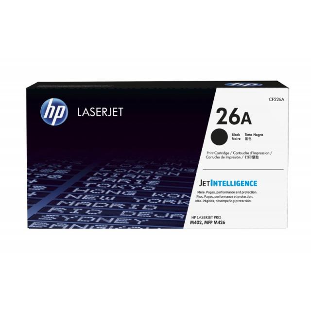 HP - Cartucho de tóner original LaserJet 26A negro