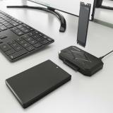 AISENS - Estación de Docking SATA 2.5/3.5, M.2 NVMe a USB 3.0/3.1 Gen1, Clone, Negro