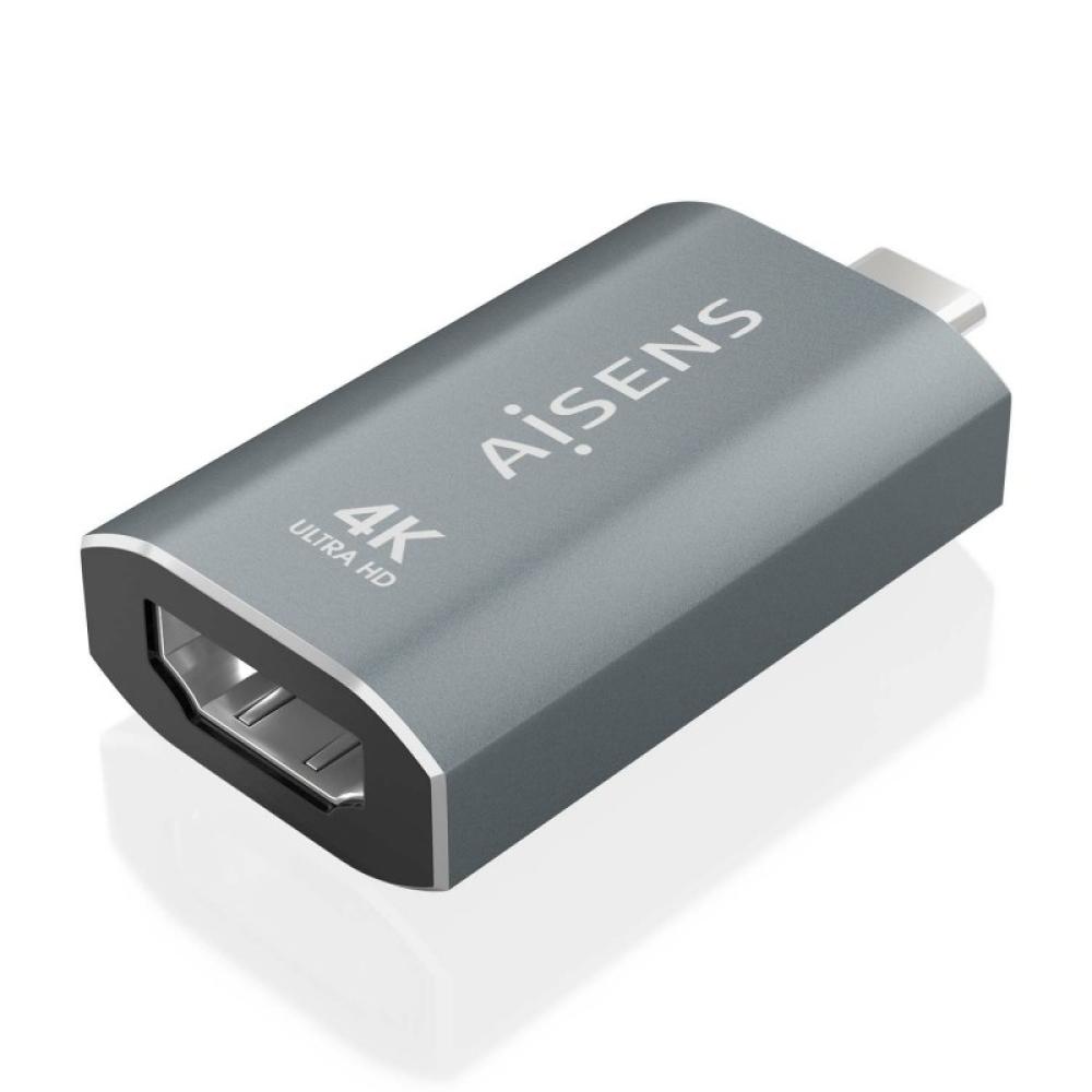 AISENS - Adaptador Conversor Aluminio USB-C a HDMU 4K@60Hz, USB-C/M-HDMI/H, Gris