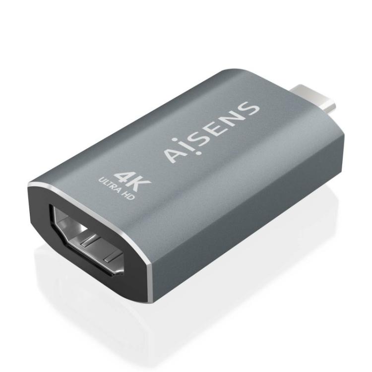 AISENS - Adaptador Conversor Aluminio USB-C a HDMU 4K@60Hz, USB-C/M-HDMI/H, Gris