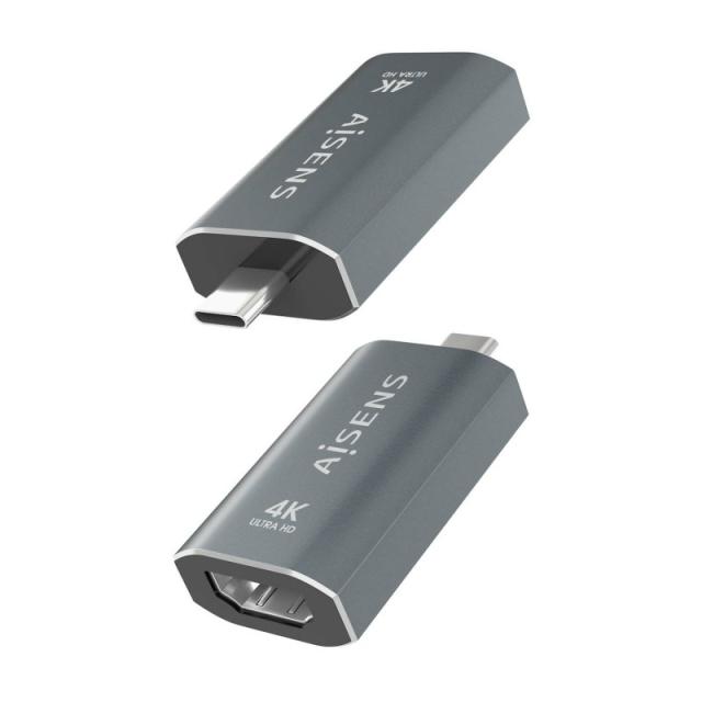 AISENS - Adaptador Conversor Aluminio USB-C a HDMU 4K@60Hz, USB-C/M-HDMI/H, Gris
