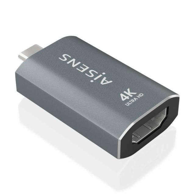 AISENS - Adaptador Conversor Aluminio USB-C a HDMU 4K@60Hz, USB-C/M-HDMI/H, Gris