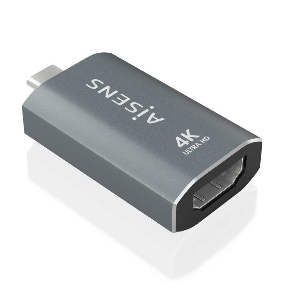AISENS - Adaptador Conversor Aluminio USB-C a HDMU 4K@60Hz, USB-C/M-HDMI/H, Gris