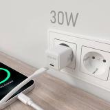 AISENS - Cargador Gan 30W, 1xUSB-C PD3.0 QD4.0, Blanco