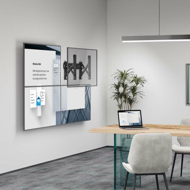 AISENS - Soporte para Videowall Nivelable y Función Pop-Out para Tv 70Kg de 37-70, Negro - VW70LPO-255