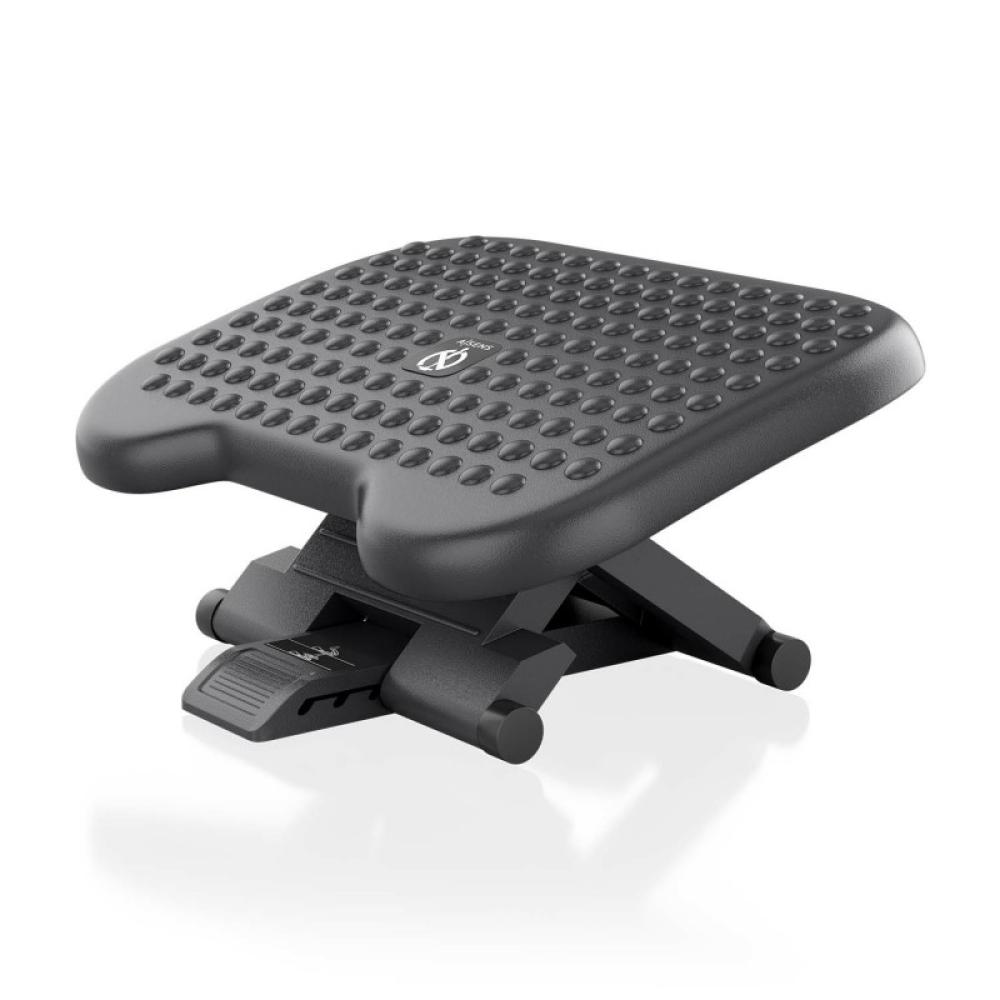 AISENS - Reposapiés inclinable y altura ajustable, Negro