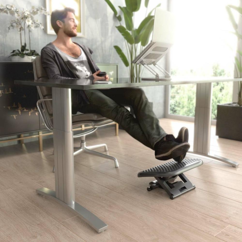 AISENS - Reposapiés inclinable y altura ajustable, Negro