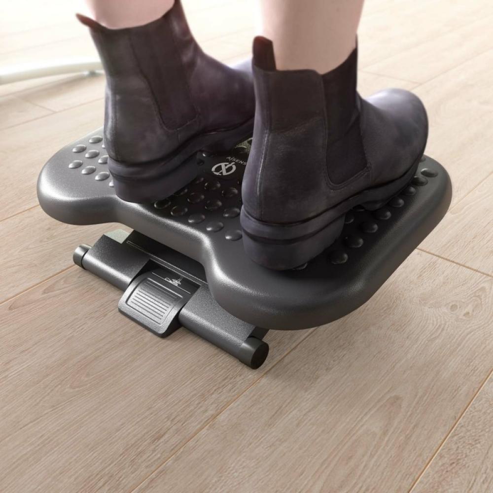 AISENS - Reposapiés inclinable y altura ajustable, Negro