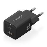 AISENS - Cargador Gan 35W, 1xUSB-C PD3.0 QC4.0, 1xUSB-A QC3.0, Negro