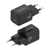 AISENS - Cargador Gan 35W, 1xUSB-C PD3.0 QC4.0, 1xUSB-A QC3.0, Negro