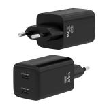 AISENS - Cargador Gan 65W, 2xUSB-C PD3.0 QD4.0, Negro