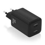 AISENS - Cargador Gan 65W, 2xUSB-C PD3.0 QD4.0, Negro