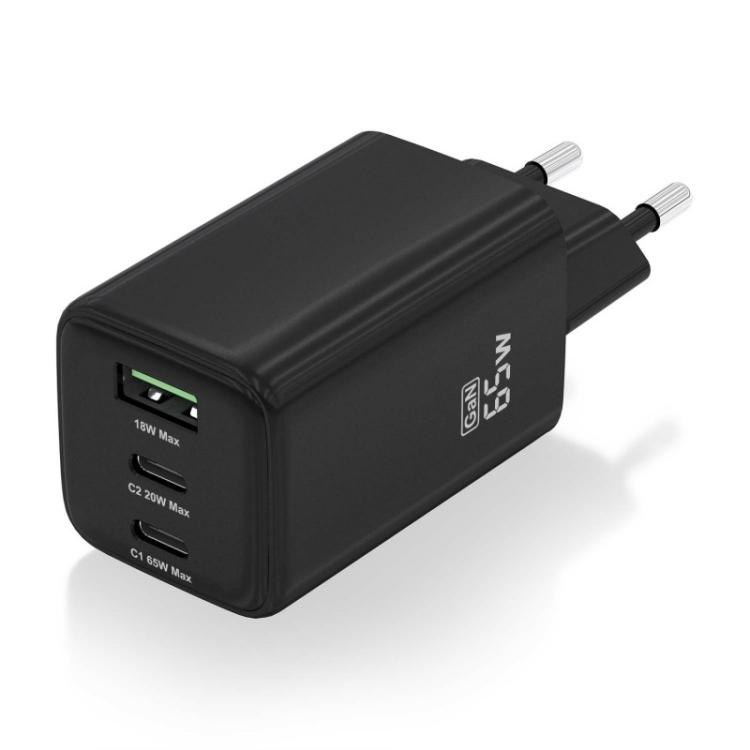 AISENS - Cargador Gan 65W, 2xUSB-C PD3.0 QC4.0, 1xUSB-A QC3.0, Negro - ASCH-65W3P042-BK