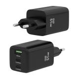 AISENS - Cargador Gan 65W, 2xUSB-C PD3.0 QC4.0, 1xUSB-A QC3.0, Negro - ASCH-65W3P042-BK