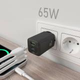 AISENS - Cargador Gan 65W, 2xUSB-C PD3.0 QC4.0, 1xUSB-A QC3.0, Negro - ASCH-65W3P042-BK