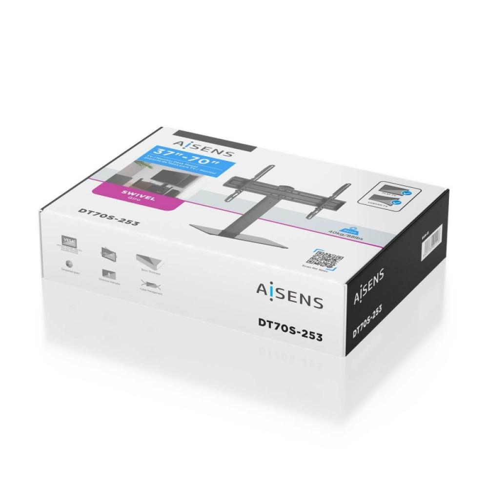 AISENS - Soporte de Mesa ECO Giratorio para Monitor/TV 40Kg de 37-70, Negro