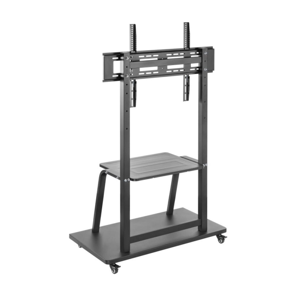 AISENS - Soporte de suelo ECO con ruedas, bandeja para DVD para Monitor/TV 150Kg de 37-100, Negro