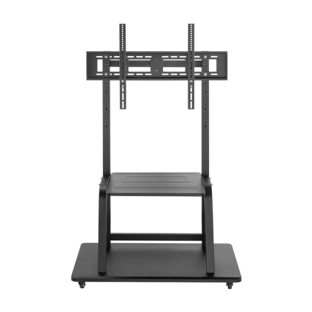 AISENS - Soporte de suelo ECO con ruedas, bandeja para DVD para Monitor/TV 150Kg de 37-100, Negro