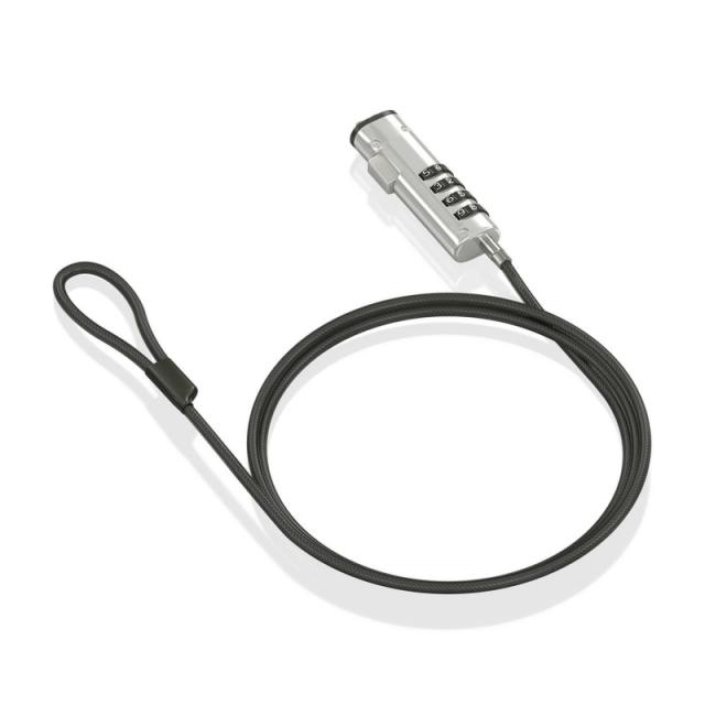 AISENS - Cable de Seguridad tipo NANO con cerradura de combinación para ordenador, monitor, portátil 1.5m