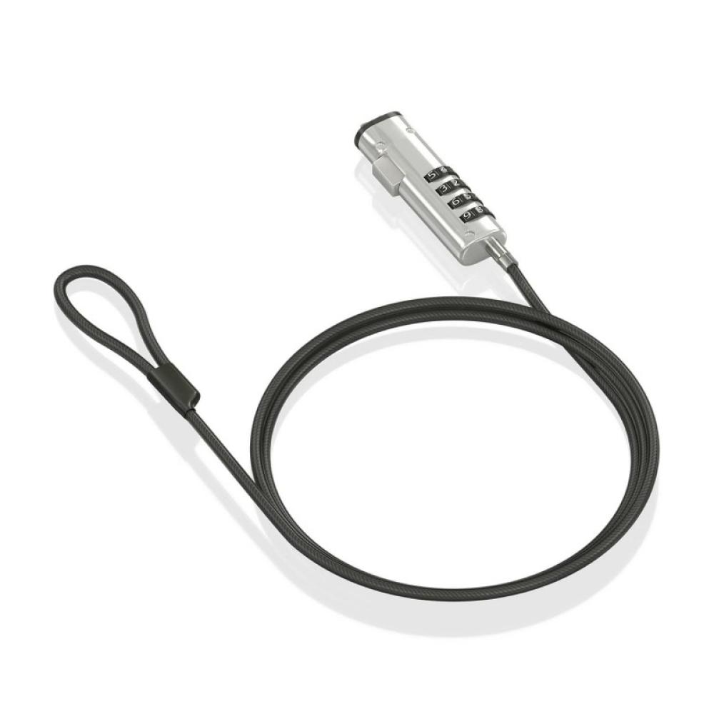 AISENS - Cable de Seguridad tipo NANO con cerradura de combinación para ordenador, monitor, portátil 1.5m