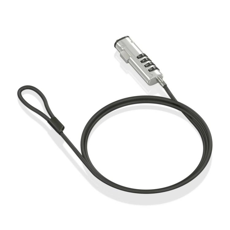 AISENS - Cable de Seguridad tipo NANO con cerradura de combinación para ordenador, monitor, portátil 1.5m