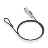 AISENS - Cable de Seguridad tipo NANO con cerradura de combinación para ordenador, monitor, portátil 1.5m