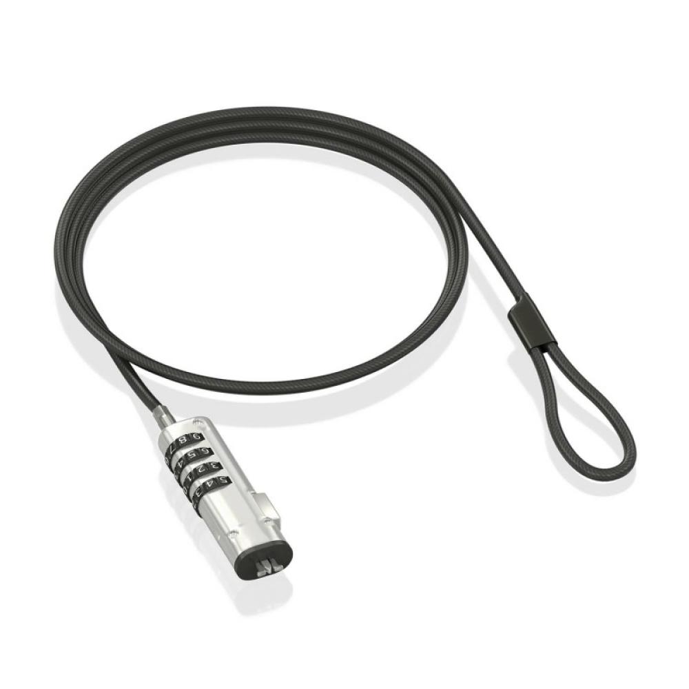 AISENS - Cable de Seguridad tipo NANO con cerradura de combinación para ordenador, monitor, portátil 1.5m