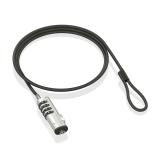 AISENS - Cable de Seguridad tipo NANO con cerradura de combinación para ordenador, monitor, portátil 1.5m