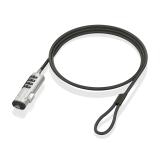 AISENS - Cable de Seguridad tipo NANO con cerradura de combinación para ordenador, monitor, portátil 1.5m