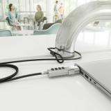 AISENS - Cable de Seguridad tipo NANO con cerradura de combinación para ordenador, monitor, portátil 1.5m