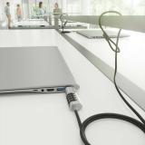 AISENS - Cable de Seguridad tipo NANO con cerradura de combinación para ordenador, monitor, portátil 1.5m