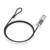 AISENS - Cable de Seguridad tipo NANO con cerradura de combinación para ordenador, monitor, portátil 1.5m