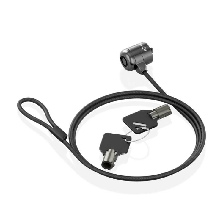 AISENS - Cable de seguridad con cerradura de llave para ordenador, monitor, portátil 1.5m