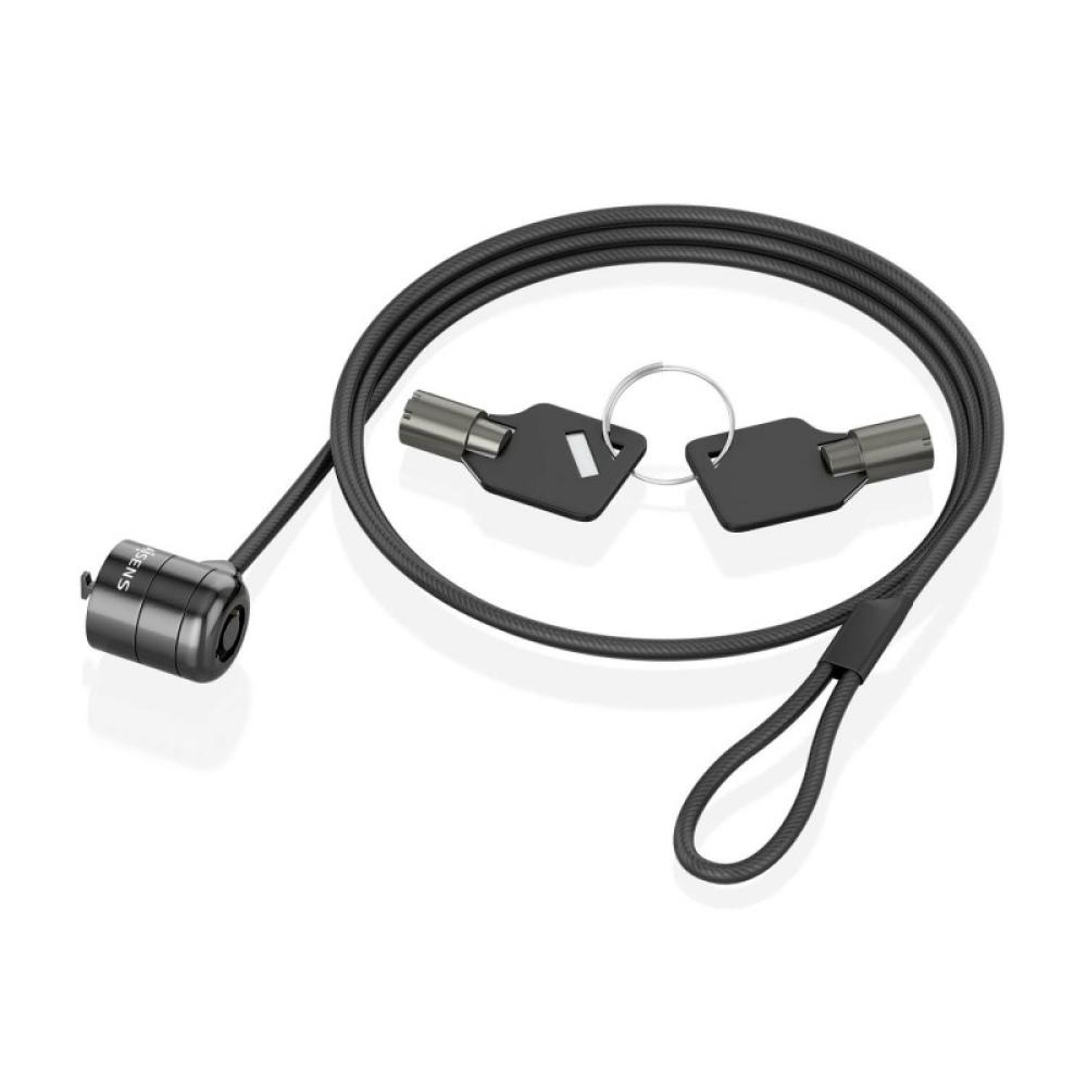 AISENS - Cable de seguridad con cerradura de llave para ordenador, monitor, portátil 1.5m