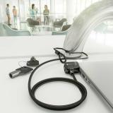 AISENS - Cable de seguridad con cerradura de llave para ordenador, monitor, portátil 1.5m