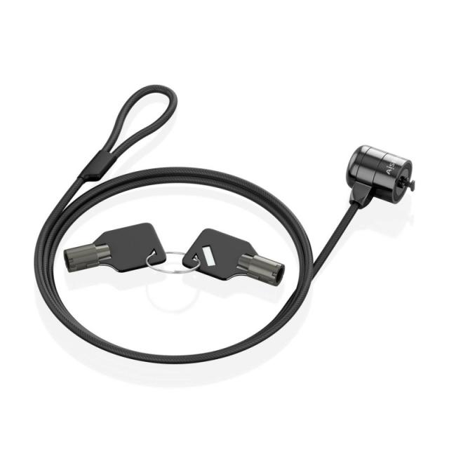 AISENS - Cable de seguridad con cerradura de llave para ordenador, monitor, portátil 1.5m
