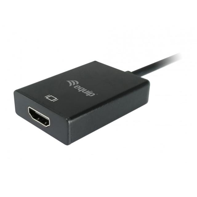 Equip - 119038 adaptador de cable de vídeo 0,2 m VGA (D-Sub) + 3,5mm DVI-D + USB Negro